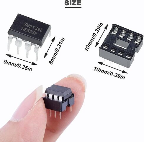 50 قطعة NE555P مؤقت دقيق واحد NE555 IC مولد نبضات ثنائي القطب DIP-8 + 50 قطعة مقبس IC DIP-C لمشاريع الدوائر الإلكترونية ذاتية الصنع in Saudi Arabia