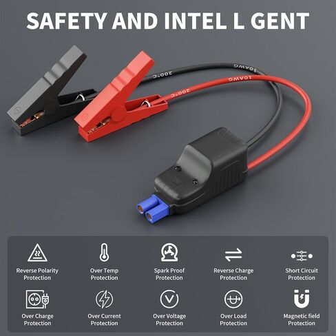 12V Alligator Clips to EC5 Connector Car Jumper Cable for Portable Smart Jumper Starter Clamps,Replacement 12V Car Portable Battery Jumper Starter Cable in Saudi Arabia