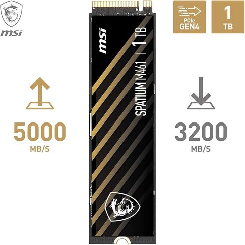 MSI SPATIUM M371 NVMe M.2 1TB - PCIe 3x4 NVMe M.2 Internal Solid State Drive, 2350MB/s Read & 1700MB/s Write, 3D NAND, Built-in Data Security, Center - 5 Year Warranty (210 TBW) in Saudi Arabia