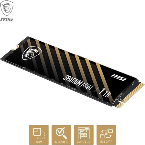 MSI SPATIUM M371 NVMe M.2 1TB - PCIe 3x4 NVMe M.2 Internal Solid State Drive, 2350MB/s Read & 1700MB/s Write, 3D NAND, Built-in Data Security, Center - 5 Year Warranty (210 TBW) in Saudi Arabia