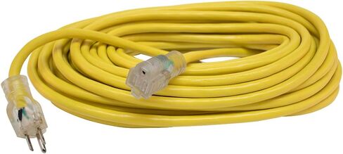EZ-FLO 3-Prong Heavy Duty 12-Gauge Waterproof Extension Cord with Indicator Light, Outdoor / Indoor, 25 Foot Length, Yellow, 60986 in Saudi Arabia