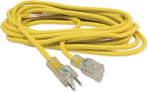 EZ-FLO 3-Prong Heavy Duty 12-Gauge Waterproof Extension Cord with Indicator Light, Outdoor / Indoor, 25 Foot Length, Yellow, 60986 in Saudi Arabia