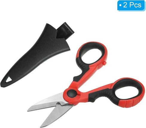 PATIKIL Fishing Scissors, 2 Pack Non-Slip Serrated Edge Scissor Braided Line Cutter Braid Scissors Fishing Snips with Plastic Shell Sheath for Fishing Trimming, Blue, Black in Saudi Arabia