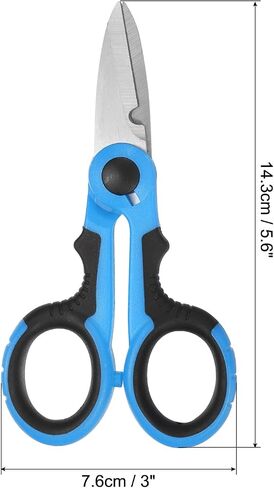 PATIKIL Fishing Scissors, 2 Pack Non-Slip Serrated Edge Scissor Braided Line Cutter Braid Scissors Fishing Snips with Plastic Shell Sheath for Fishing Trimming, Blue, Black in Saudi Arabia