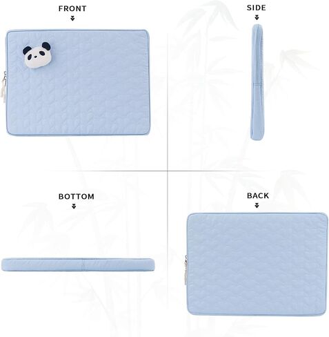 Puffy Laptop Sleeve for Women, Cute Panda Laptop Carrying Case Compatible with 15.6 HP, Dell, Lenovo, Acer, Asus in Saudi Arabia