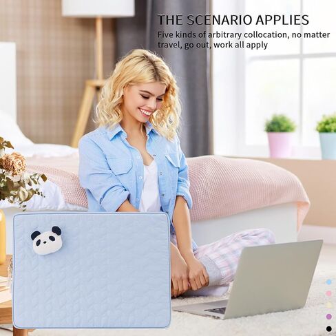 Puffy Laptop Sleeve for Women, Cute Panda Laptop Carrying Case Compatible with 15.6 HP, Dell, Lenovo, Acer, Asus in Saudi Arabia