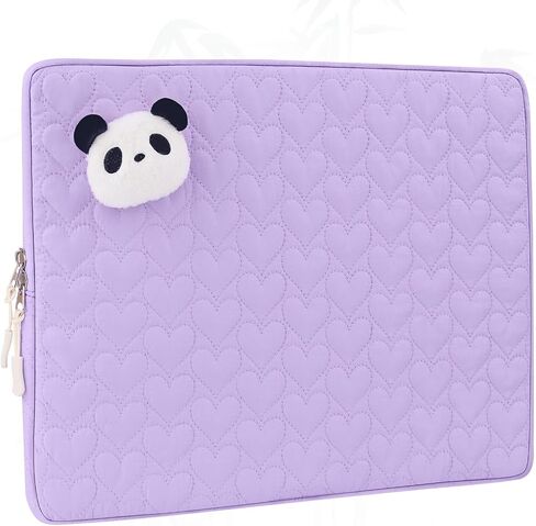 Puffy Laptop Sleeve for Women, Cute Panda Laptop Carrying Case Compatible with 15.6 HP, Dell, Lenovo, Acer, Asus in Saudi Arabia