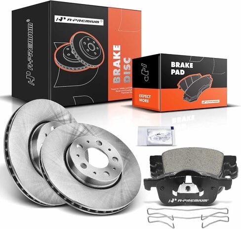 A-Premium 11.26 inch (286mm) Front Drilled and Slotted Disc Brake Rotors + Ceramic Pads Kit Compatible with Select Volvo Models - S60 2001-2009, S80 1999-2006, V70 2001-2007, XC70 2003-2007, 6-PC Set in Saudi Arabia