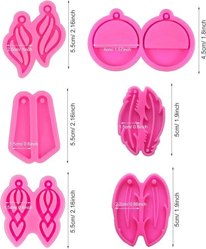 Cayway 33PCS Resin Casting Mould, 2PCS Guitar Picks Resin Moulds Resin Casting Mould with 12 Color Sequins,Pendant Buckle, Black Wax Rope and Keychain for DIY Necklace, Keychain, Hand Craft Jewelry in Saudi Arabia