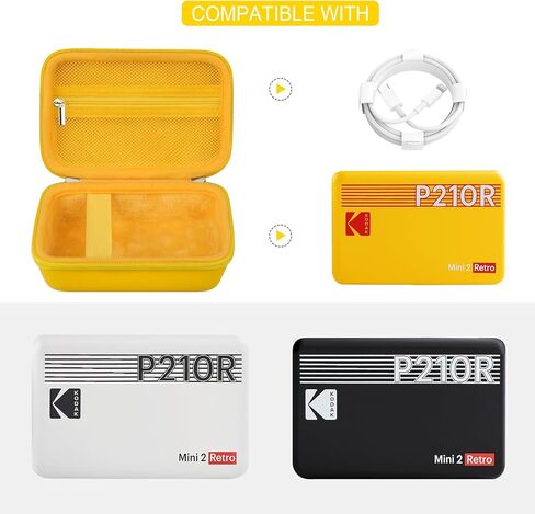 Hard Carrying Case for Kodak Mini 2 Retro 4PASS Portable Photo Printer, Instant Printer Travel Storage Holder with Zipper Mesh Pocket for USB Cable and Other Accessories, Blue in Kuwait
