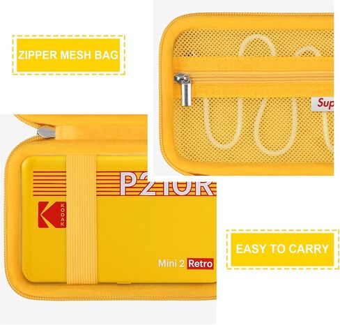 Hard Carrying Case for Kodak Mini 2 Retro 4PASS Portable Photo Printer, Instant Printer Travel Storage Holder with Zipper Mesh Pocket for USB Cable and Other Accessories, Blue in Kuwait