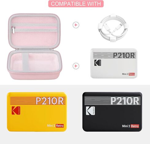 Hard Carrying Case for Kodak Mini 2 Retro 4PASS Portable Photo Printer, Instant Printer Travel Storage Holder with Zipper Mesh Pocket for USB Cable and Other Accessories, Blue in Kuwait
