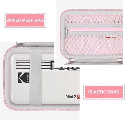 Hard Carrying Case for Kodak Mini 2 Retro 4PASS Portable Photo Printer, Instant Printer Travel Storage Holder with Zipper Mesh Pocket for USB Cable and Other Accessories, Blue in Kuwait