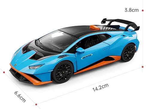 RASTAR 64300 1/32 Lamborghini Pull Back لعبة سيارة معدنية - مرخصة رسميًا من Lamborghini Huracan STO نموذج سيارة للعب والعرض - هدية مثالية للأطفال - أزرق in Kuwait