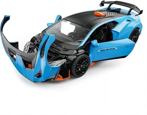 RASTAR 64300 1/32 Lamborghini Pull Back لعبة سيارة معدنية - مرخصة رسميًا من Lamborghini Huracan STO نموذج سيارة للعب والعرض - هدية مثالية للأطفال - أزرق in Kuwait