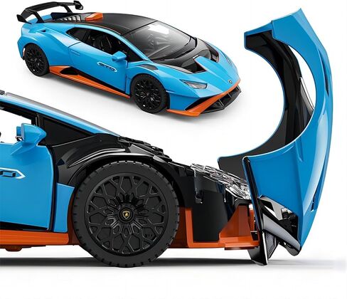 RASTAR 64300 1/32 Lamborghini Pull Back لعبة سيارة معدنية - مرخصة رسميًا من Lamborghini Huracan STO نموذج سيارة للعب والعرض - هدية مثالية للأطفال - أزرق in Kuwait