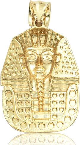 حلية معلقة على شكل رأس مصري من الذهب الأصفر عيار 10 قيراط والألماس على شكل فرعون الملك توت (1.51 بوصة × 0.84 بوصة) in Kuwait