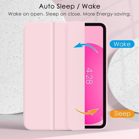 حافظة Soke لجهاز iPad الجيل العاشر 10.9 بوصة، حافظة iPad 10 2022 مع حامل أقلام - غطاء ذكي واقٍ ثلاثي الطي [يدعم معرف اللمس والاستيقاظ/النوم التلقائي]، وردي in Kuwait