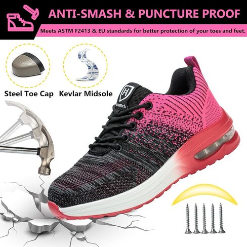 Steel Toe Shoes for Men Women Lightweight Comfortable Work Shoes Indestructible Slip Resistant Safety Shoes with Air Cushion in Saudi Arabia