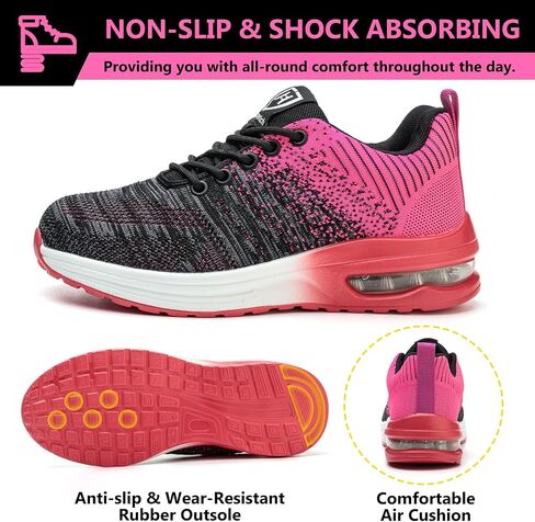 Steel Toe Shoes for Men Women Lightweight Comfortable Work Shoes Indestructible Slip Resistant Safety Shoes with Air Cushion in Saudi Arabia