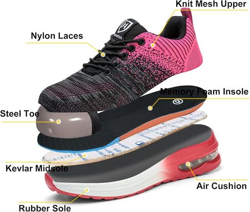 Steel Toe Shoes for Men Women Lightweight Comfortable Work Shoes Indestructible Slip Resistant Safety Shoes with Air Cushion in Saudi Arabia