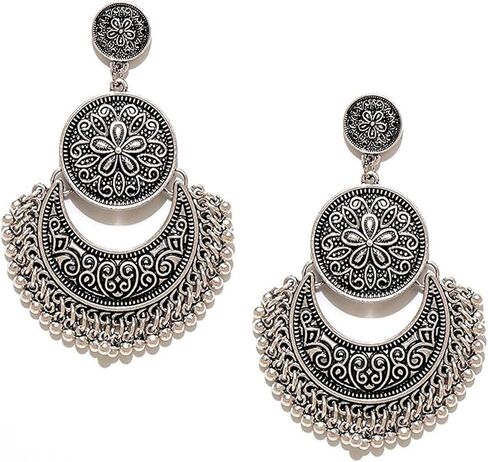 Jewellery Summer Special Stylish Oxidised Afghani Tribal Fancy Party Wear Earrings for Girls and Women in Saudi Arabia
