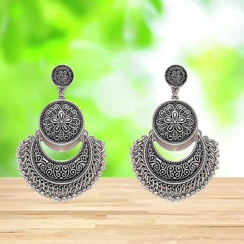 Jewellery Summer Special Stylish Oxidised Afghani Tribal Fancy Party Wear Earrings for Girls and Women in Saudi Arabia