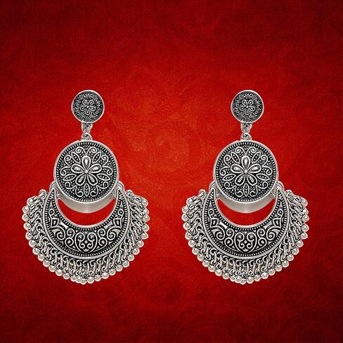 Jewellery Summer Special Stylish Oxidised Afghani Tribal Fancy Party Wear Earrings for Girls and Women in Saudi Arabia