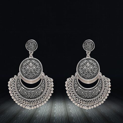 Jewellery Summer Special Stylish Oxidised Afghani Tribal Fancy Party Wear Earrings for Girls and Women in Saudi Arabia