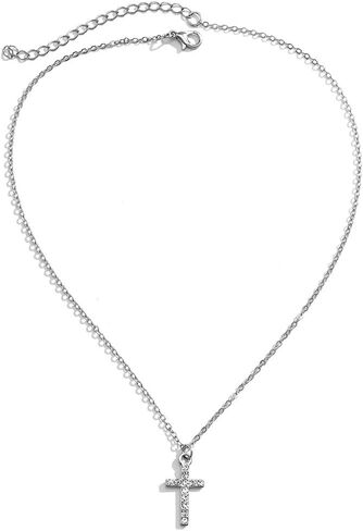 Cross Necklace for Women Cross Pendant Necklaces Simple Tiny Necklace Anniversary Birthday Christmas Gifts for Women Girls in Saudi Arabia