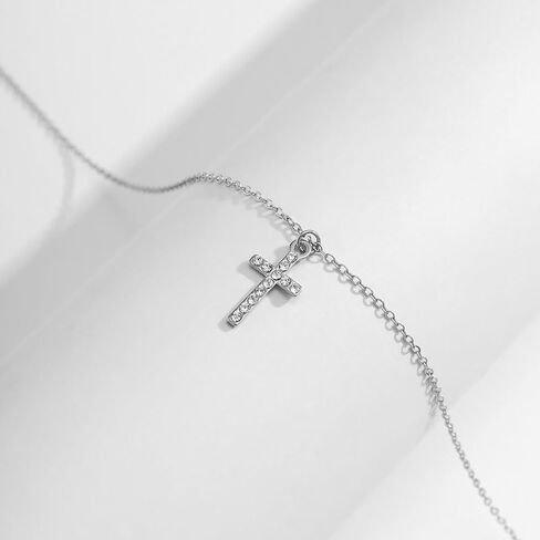 Cross Necklace for Women Cross Pendant Necklaces Simple Tiny Necklace Anniversary Birthday Christmas Gifts for Women Girls in Saudi Arabia