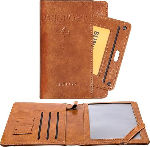 BIAOTIE Passport Holder Men, Waterproof RFID Blocking Travel Passport Wallet with Credit Card Holders, Vacation Travel Must Haves Travel Accessories for Men Women (Black) in Saudi Arabia