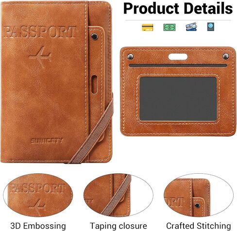 BIAOTIE Passport Holder Men, Waterproof RFID Blocking Travel Passport Wallet with Credit Card Holders, Vacation Travel Must Haves Travel Accessories for Men Women (Black) in Saudi Arabia