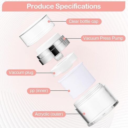 Airless Pump Jars,Refillable Moisturizer Container Vacuum Bottle,Travel Vacuum Cream Bottle,Empty Cosmetic Dispenser with Pump for Lotion Face Body Hand Cream Sunblock (0.5oz /1oz /1.7oz) in Saudi Arabia