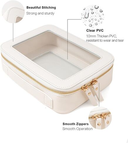 Clear Makeup Bag Small, Mini Cosmetic Bag for Purse Clear Makeup Pouch Purse Organizer with Zipper TSA Approved Travel Toiletry Bag Car Organizer Essentials for Women Men (Mini Black) in Saudi Arabia