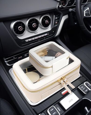 Clear Makeup Bag Small, Mini Cosmetic Bag for Purse Clear Makeup Pouch Purse Organizer with Zipper TSA Approved Travel Toiletry Bag Car Organizer Essentials for Women Men (Mini Black) in Saudi Arabia