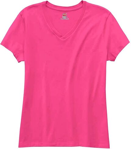 Hanes Women’s Perfect-T Short Sleeve V-Neck T-Shirt in Kuwait