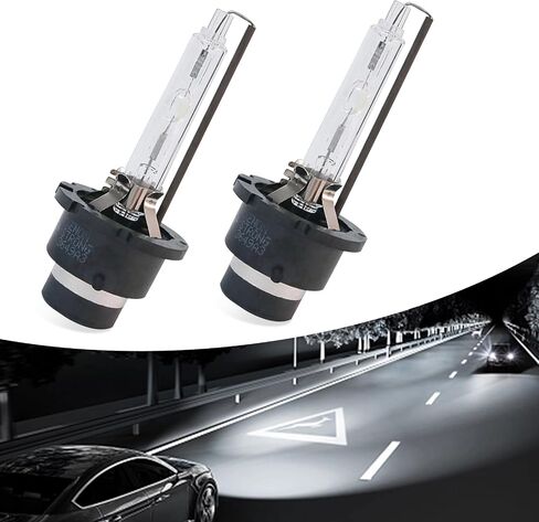 Pack-2 Car HID Xenon Bulbs, D1S Waterproof Ultra-bright Spotlight, Multi-functional Lighting Replacement Accessories, Universal for Most Cars, Trucks and Vans (Silver) in Saudi Arabia