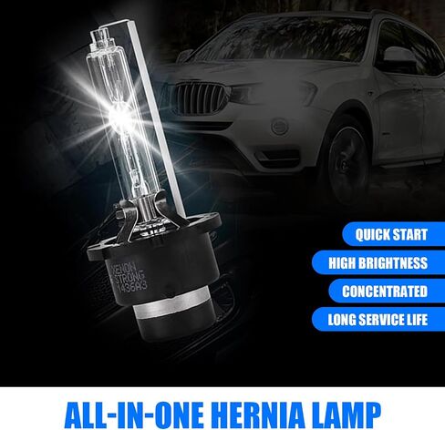 Pack-2 Car HID Xenon Bulbs, D1S Waterproof Ultra-bright Spotlight, Multi-functional Lighting Replacement Accessories, Universal for Most Cars, Trucks and Vans (Silver) in Saudi Arabia
