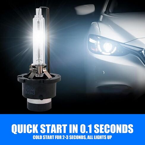 Pack-2 Car HID Xenon Bulbs, D1S Waterproof Ultra-bright Spotlight, Multi-functional Lighting Replacement Accessories, Universal for Most Cars, Trucks and Vans (Silver) in Saudi Arabia