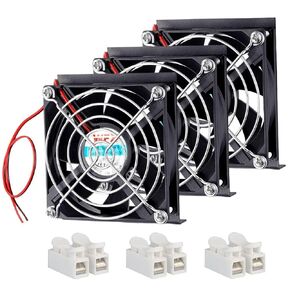 Universal DC Brushless Fan 80×80×25mm 24V with L-Type Bracket for Heat Dissipation and Exhaust(3pcs)