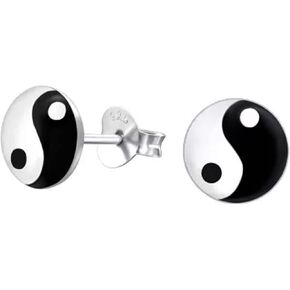 SAE99 Yin Yang .925 Sterling-Silver Tiny Stud Earrings