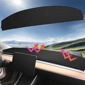 2024 Tesla Model 3/Y Dashboard Cover,Anti-Reflection Car Dashboard Cover,Flannel Sun Protection Dashboard Mat for Model 3/Y 2021 2022 2023 2024 Interior Tesla Accessories for Gifts