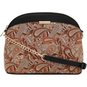 FashionPuzzle Leopard Print Small Dome Crossbody with Chain Strap
