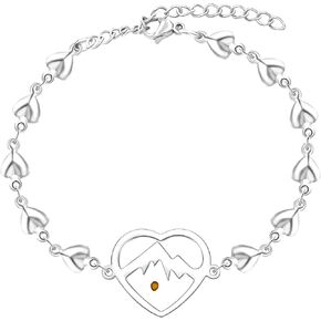 Uloveido Stainless Steel Heart Chain Link Bracelet - Religious Inspirational Mustard Seed Charm Bracelet for Women Girls Y4431