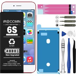 for iPhone 6S Replacement Battery,4000mAh High Capacity Replacement Battery for iPhone 6S Model A1633 A1688 A1700 with Repair Tools