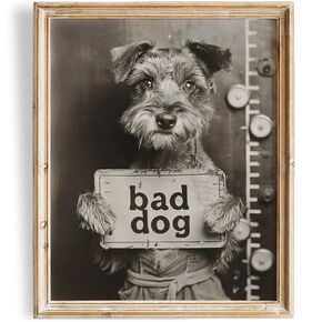 Bad Dog Series Dachshund Art Print - 8x10 (Unframed) | Whimsical Misbehavior Wall Art | Wall Décor for Dog Lovers and Art Enthusiasts | Bedroom Décor | Living Room Décor