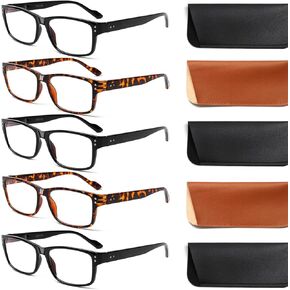 JOSCHOO 5 Pack Reading Glasses Blue Light Blocking Anti Eyestrain Computer Reading Glasses for Women and Men Readers