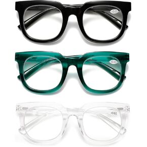 Viseng Women's Showbiz Square Blue Light Blocking Fashion Reading Glasses Stylish Reader +2.5（Blue）