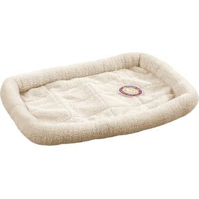 Sherpa Crate Beds - Comfortable Bumper-Style Beds for Dogs and Cats, Medium, Natural Beige, 20.5" L x 13.5" W x 6.5" Th